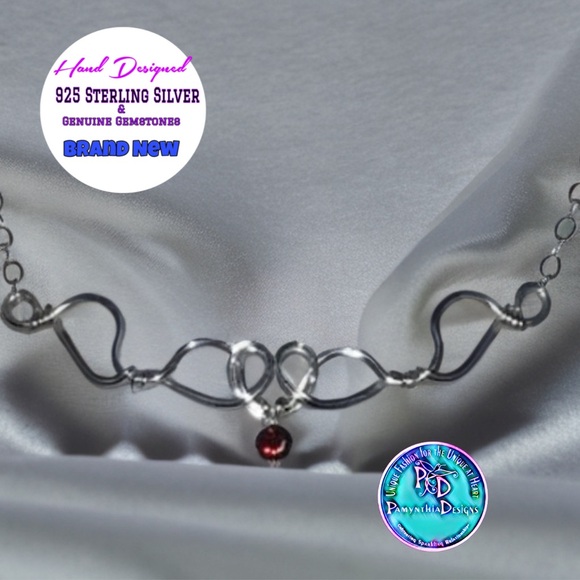 Garnet Sterling Silver Necklace- The Pixie Dust - Picture 1 of 6